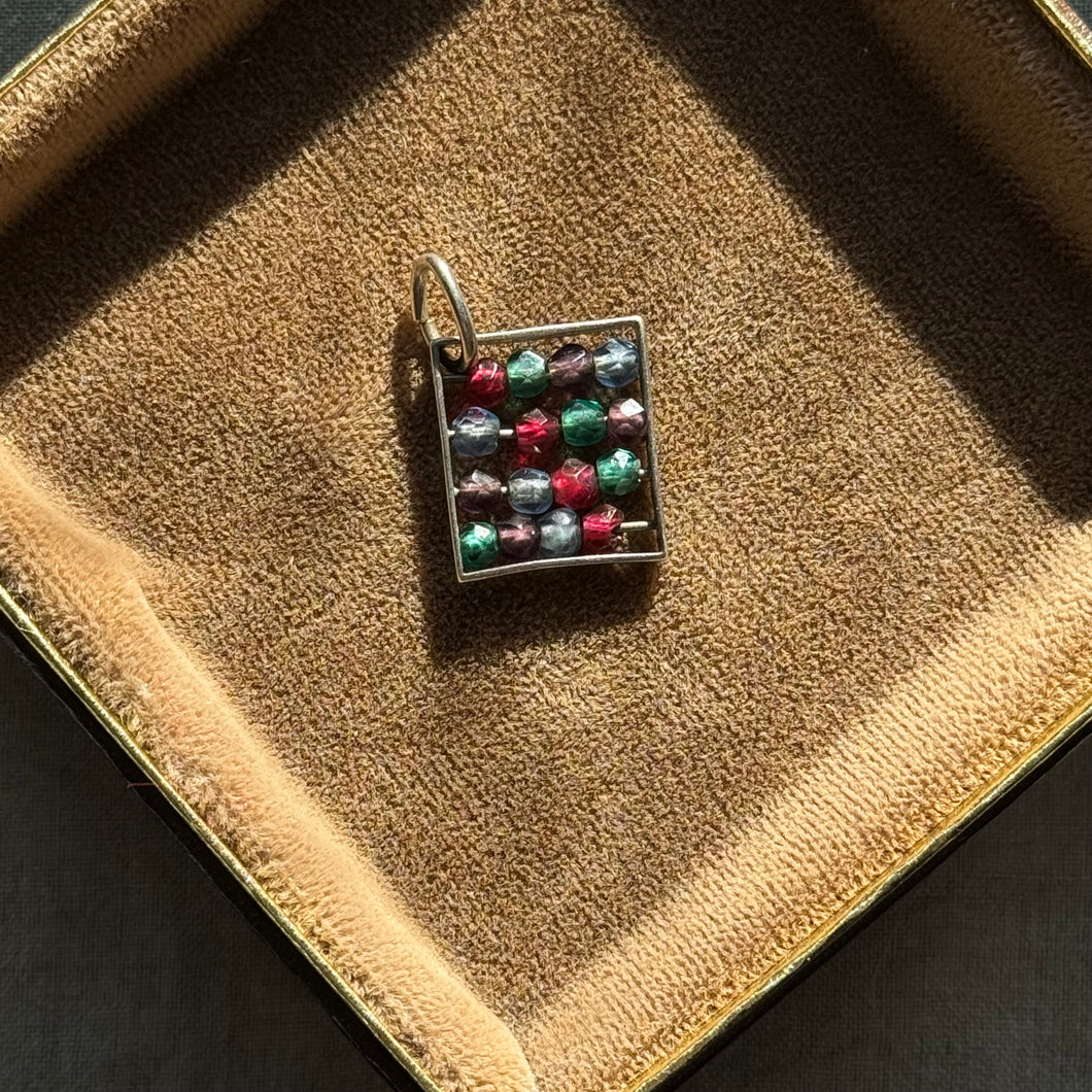 Vintage Sterling Silver Beaded Abacus Charm