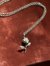 Load image into Gallery viewer, Vintage Sterling Silver Rose Necklace

