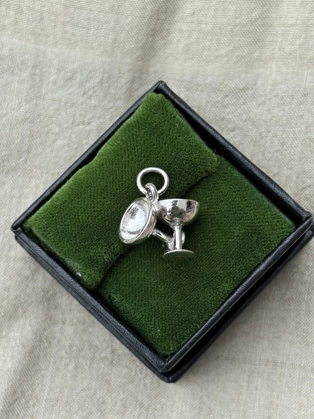 Vintage Sterling Silver Champagne Charm