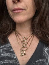 Load image into Gallery viewer, Brass Hardtail Shackle Necklace
