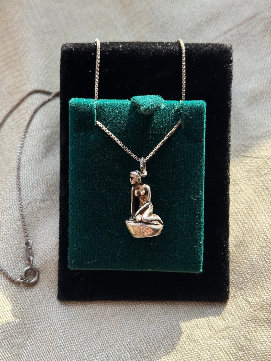 Vintage Sterling Silver Danish Mermaid Necklace