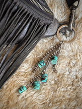 Load image into Gallery viewer, Heavy Stainless Chain &amp; Turquoise Bead Bag Charm
