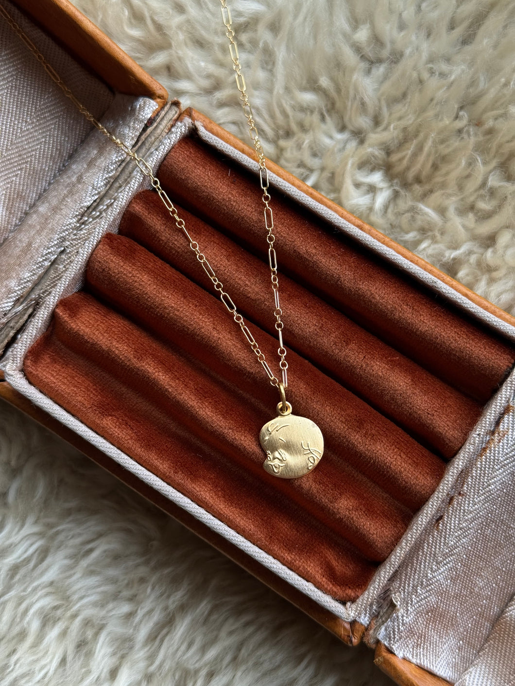 Vintage Vermeil Small Baby Head Necklace