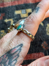 Load image into Gallery viewer, Sterling Silver Watery Royston Turquoise Dappled Stacker Ring
