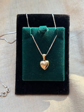 Load image into Gallery viewer, Vintage Gold Tone Engraved Puffy Heart Necklace
