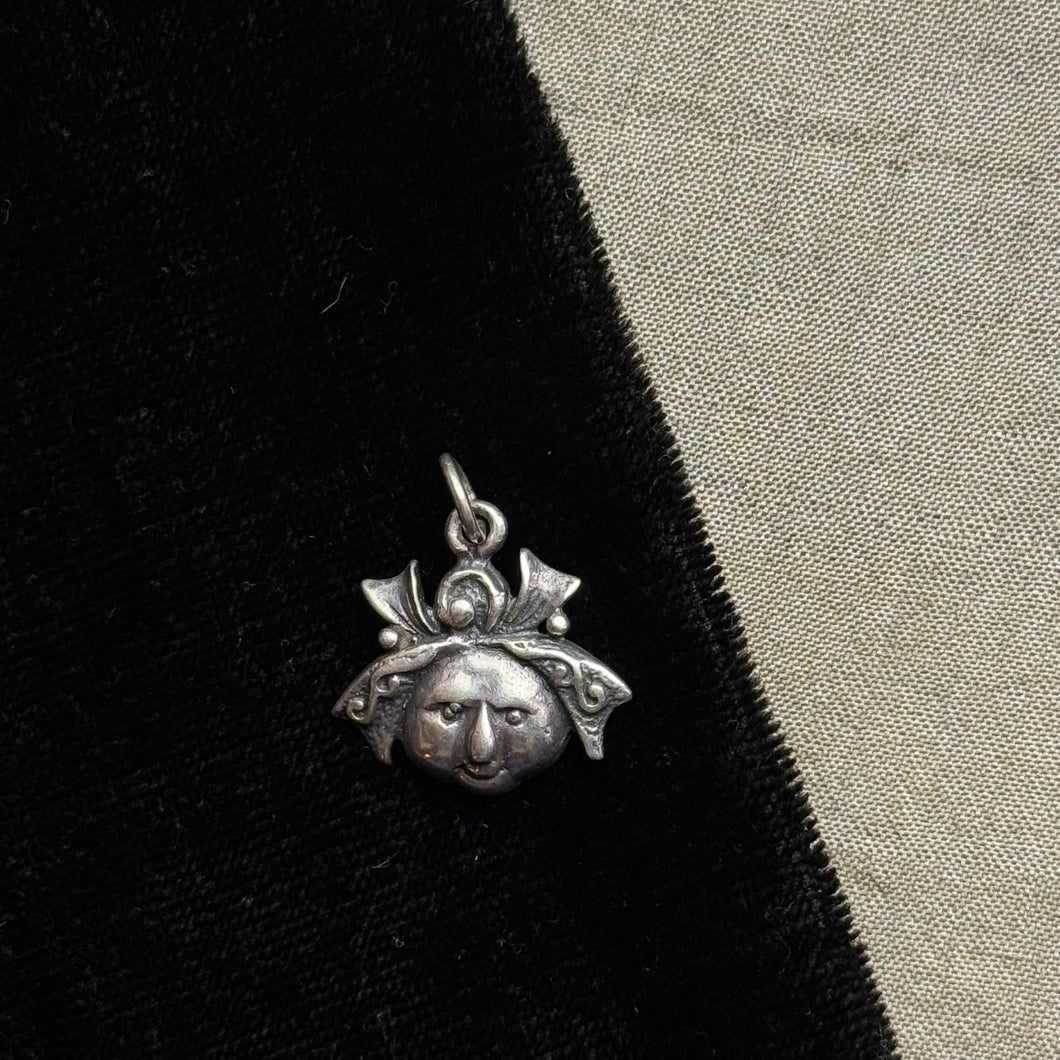 Vintage Sterling Silver Witch Head Charm