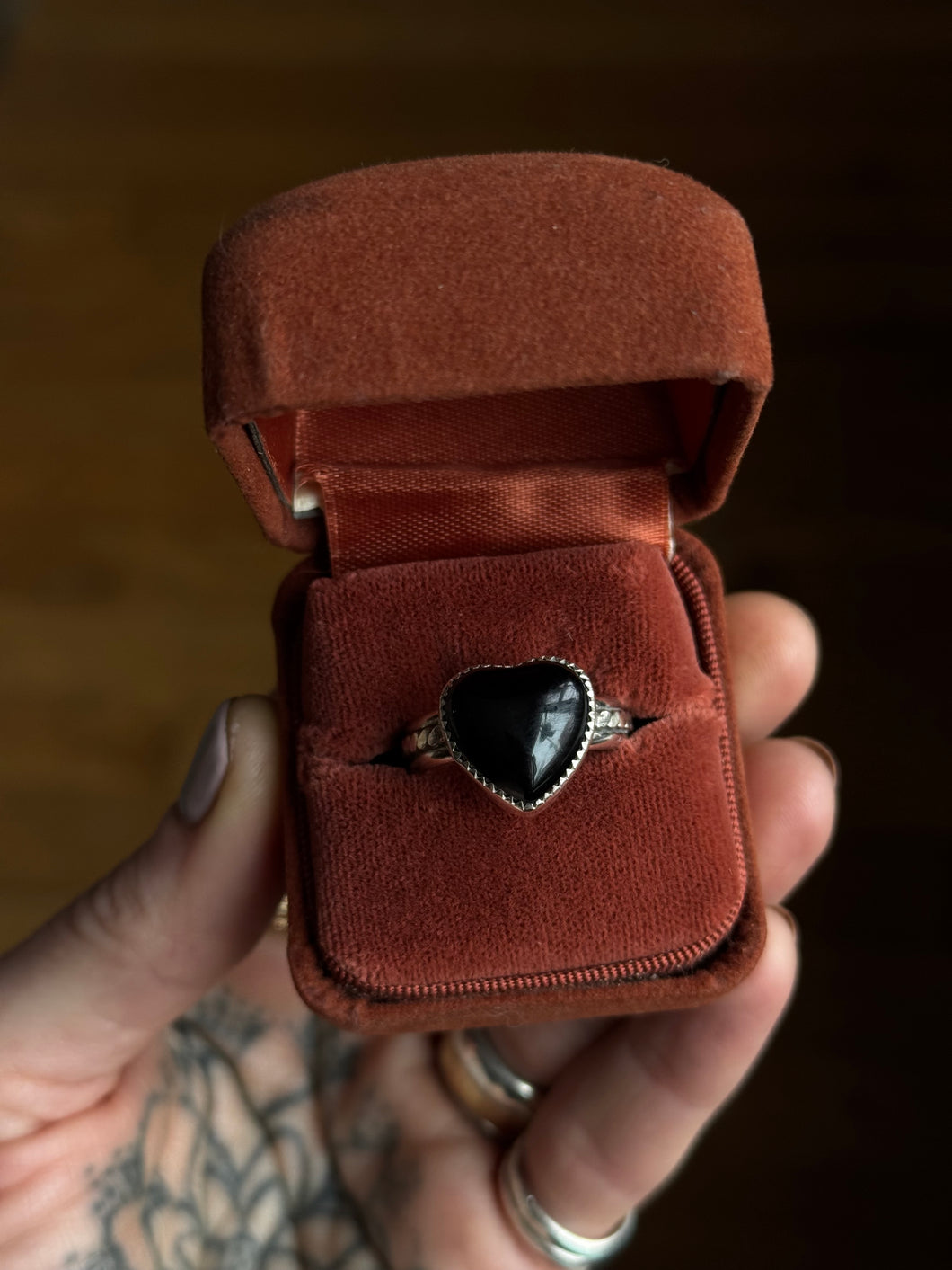 Onyx Sweetheart Ring