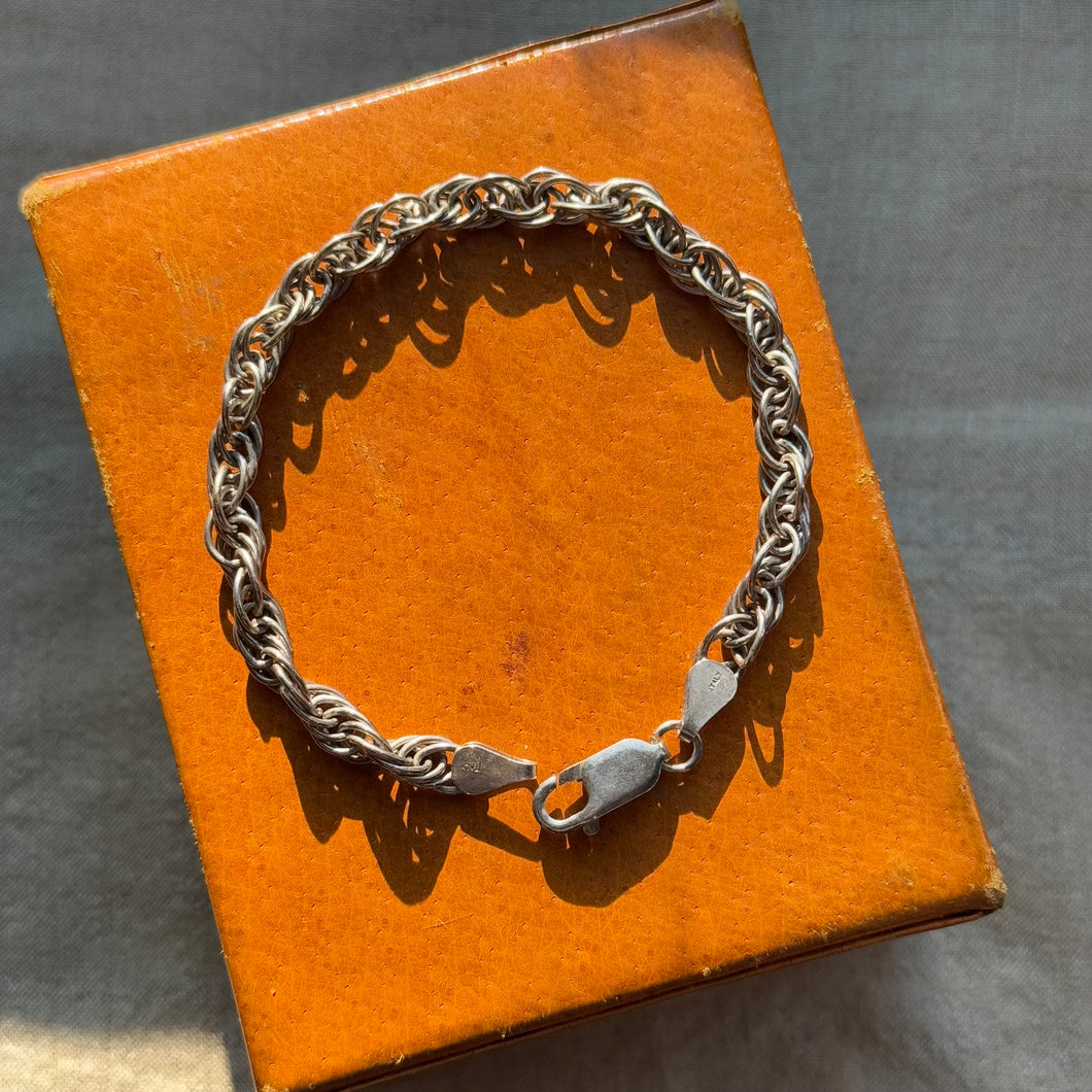 Vintage Sterling Silver Loose Weave Rope Chain