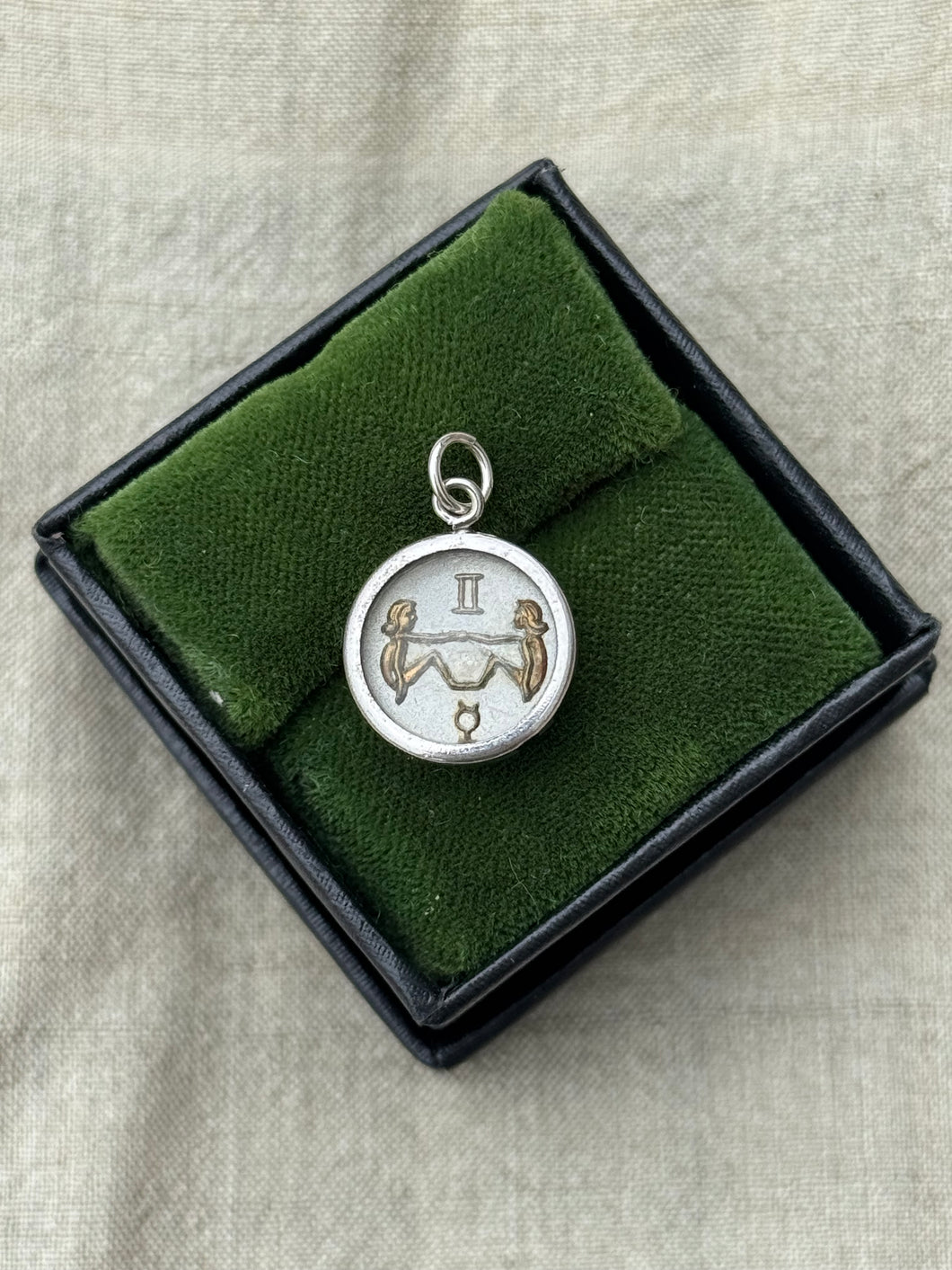 Vintage Sterling Silver Gemini Charm