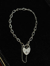 Load image into Gallery viewer, Vintage Sterling Silver Figure Eight Chain Padlock Bracelet
