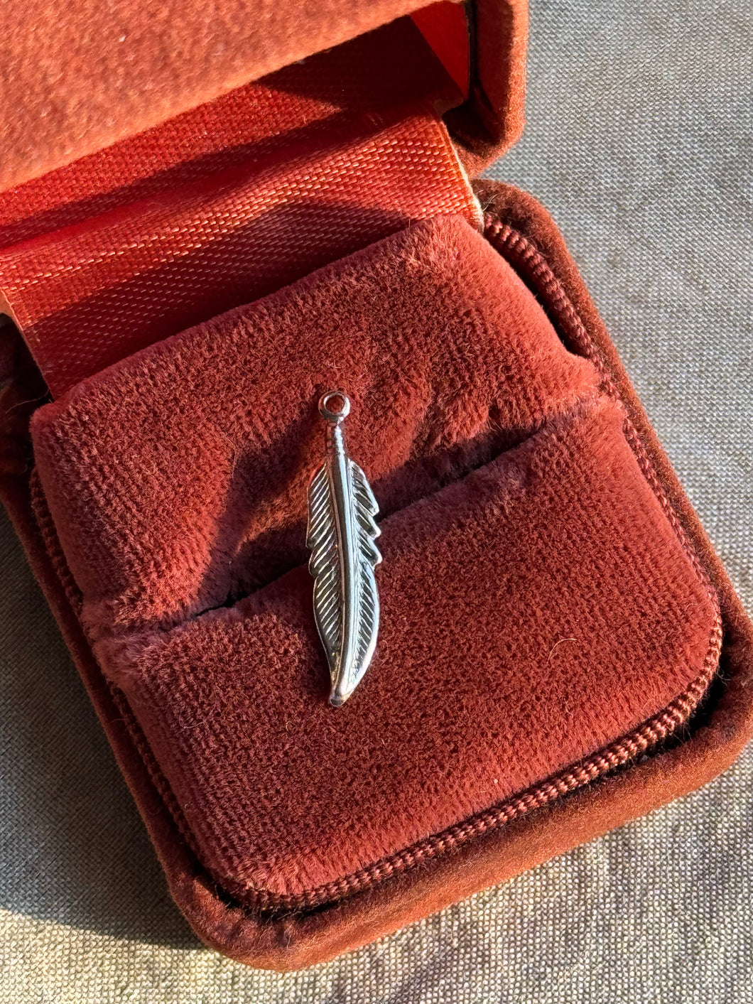 Vintage Sterling Silver Small Feather Charm