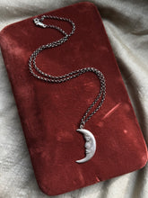 Load image into Gallery viewer, Vintage Sterling Silver Crescent Moon Necklace
