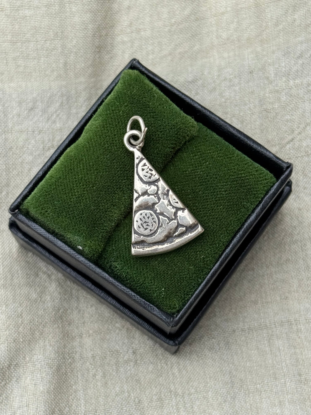 Vintage Sterling Silver Pizza Charm