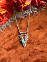 Load image into Gallery viewer, Royston Turquoise ‘V’ Tack Letter
