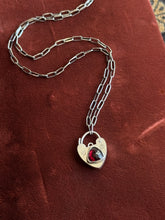 Load image into Gallery viewer, Garnet Heart Lock
