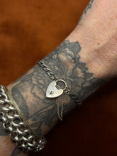 Load image into Gallery viewer, Vintage Sterling Silver Interlocked Curb Chain Padlock Bracelet

