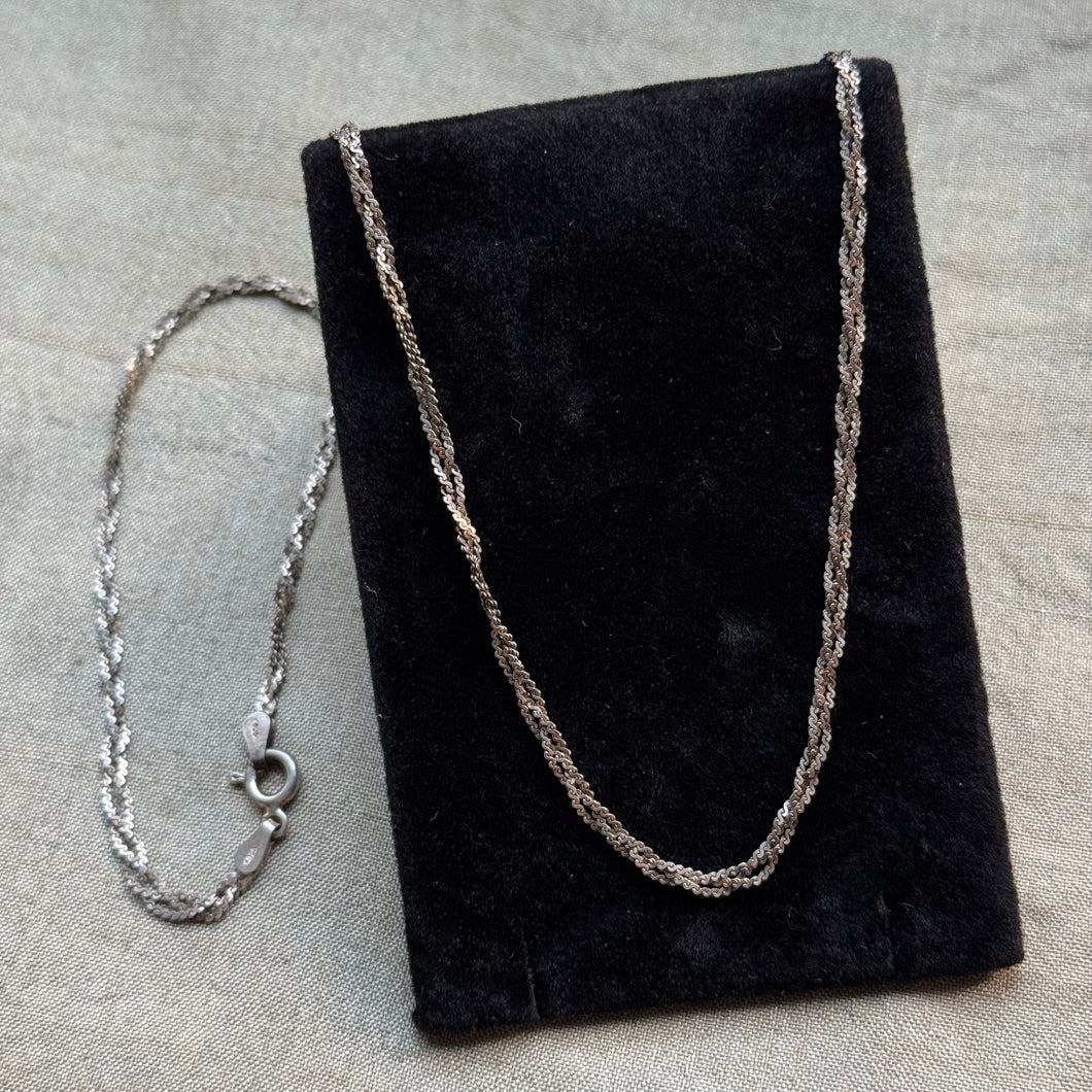 Vintage Sterling Silver Dainty Braided Chain