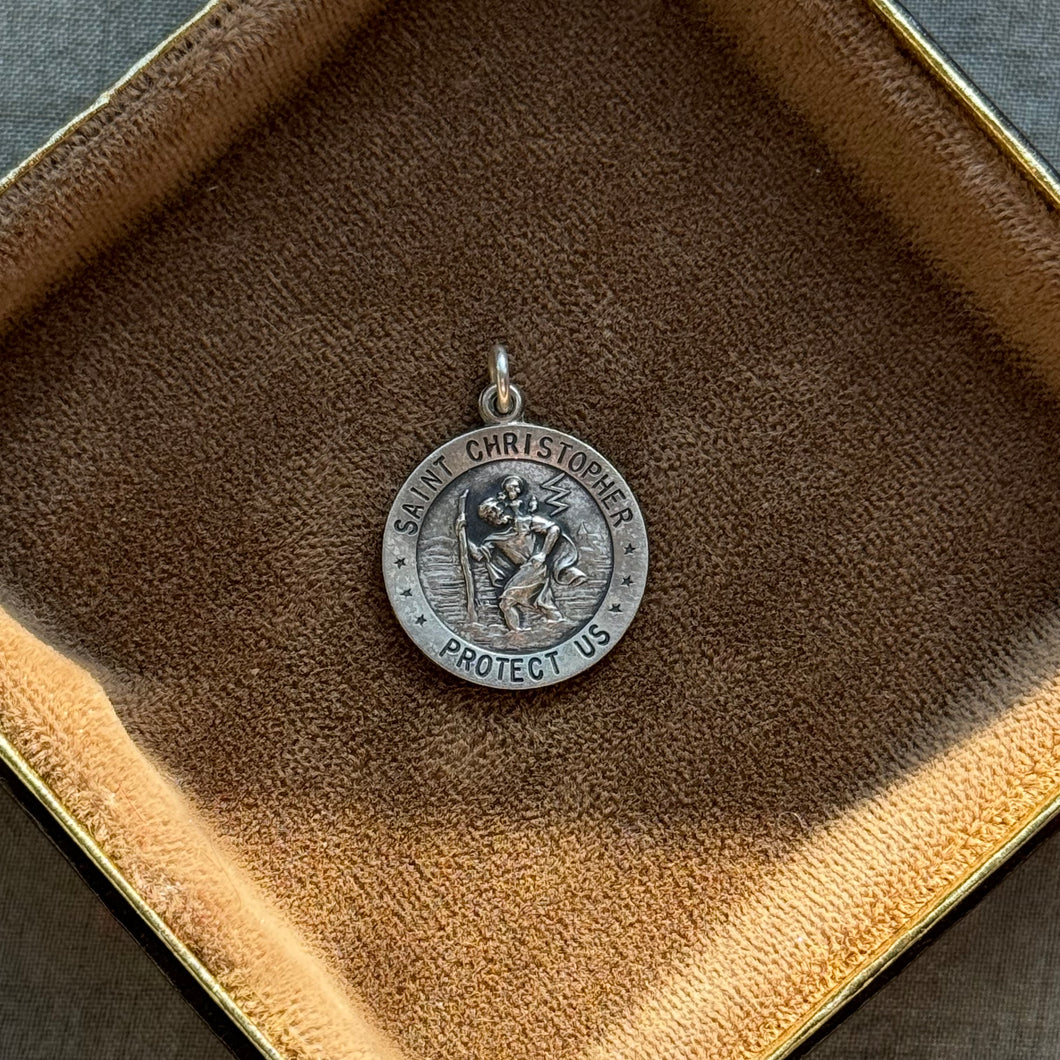 Vintage Sterling Silver St. Christopher Charm