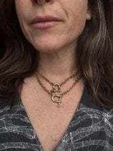 Load image into Gallery viewer, Brass Sundial Shackle Necklace
