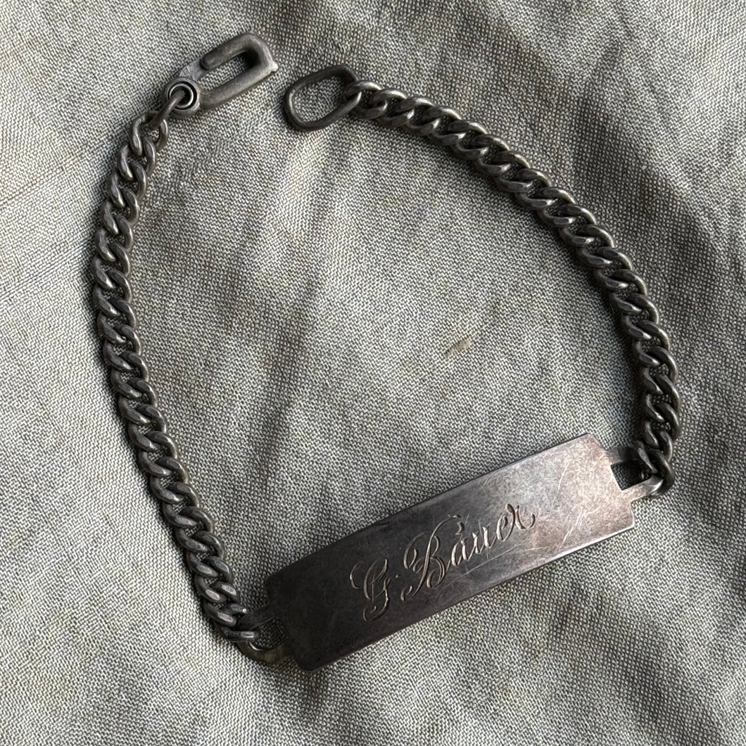 Vintage Sterling Engraved ID Bracelet