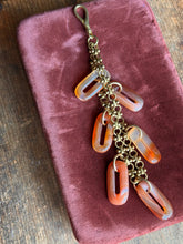 Load image into Gallery viewer, Brass &amp; Agate Link Bag Charm
