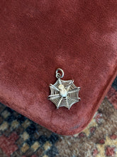 Load image into Gallery viewer, Vintage Sterling Silver Spider &amp; Web Charm

