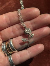 Load image into Gallery viewer, Vintage Sterling Silver Rose Necklace
