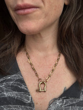 Load image into Gallery viewer, Brass Scalloped Shackle Necklace
