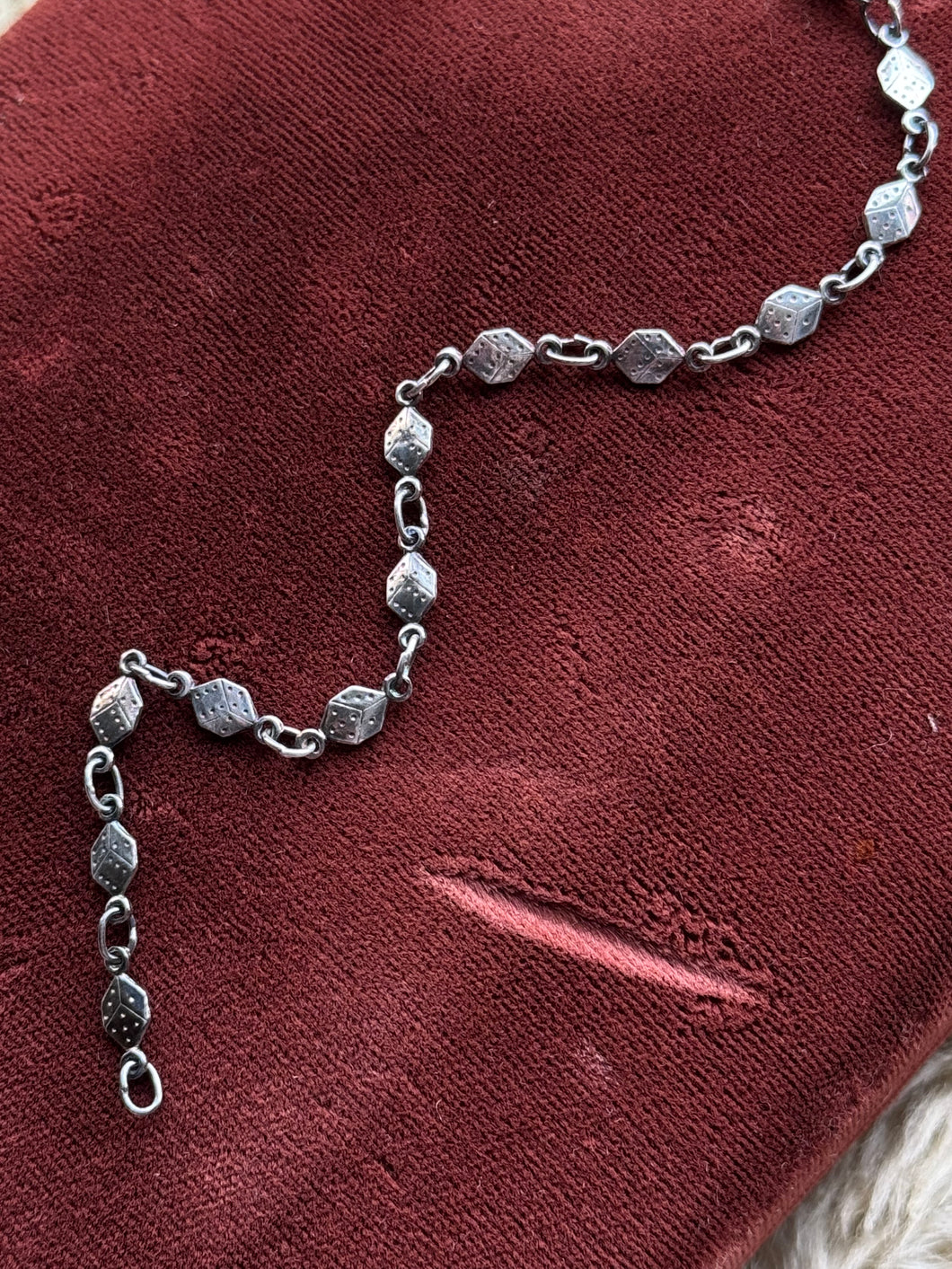 Vintage Sterling Silver Dice Bracelet