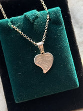 Load image into Gallery viewer, Vintage Sterling Silver Engraved Face Heart Charm Necklace
