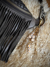 Load image into Gallery viewer, Brass &amp; Glass Daisy Bead Bag Charm
