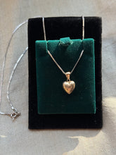 Load image into Gallery viewer, Vintage Gold Tone Engraved Puffy Heart Necklace
