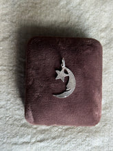 Load image into Gallery viewer, Vintage Sterling Silver Moon &amp; Star Charm
