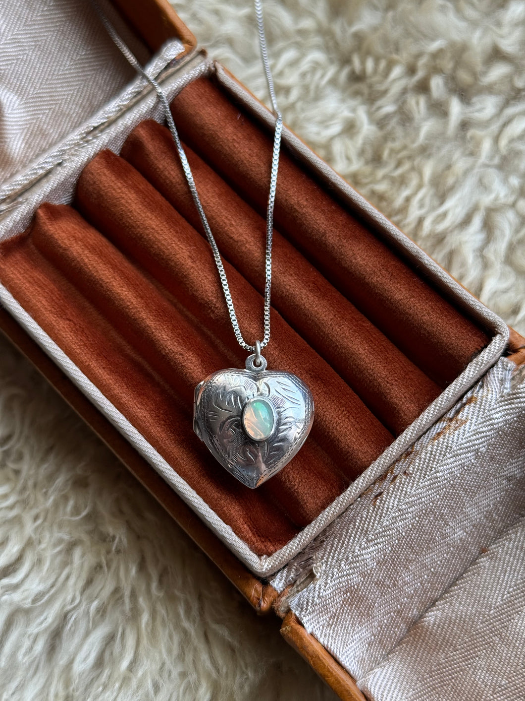 The Keep Close Opal Heart Locket