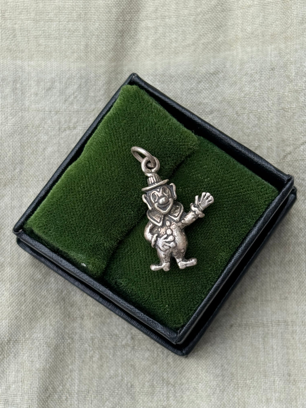 Vintage Sterling Silver Clown Pendant