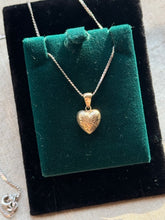 Load image into Gallery viewer, Vintage Gold Tone Engraved Puffy Heart Necklace
