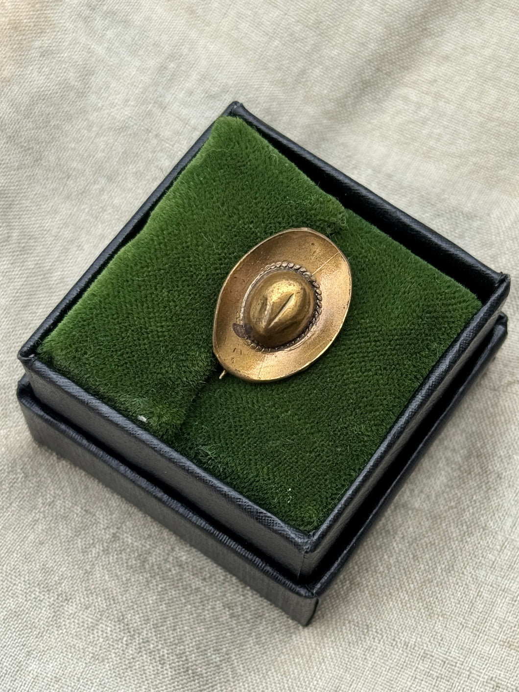 Vintage Brass Cowboy Hat Hat Pin
