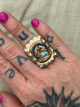 Load image into Gallery viewer, Vintage 1950s Brass Mexican Biker Ring
