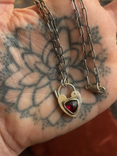 Load image into Gallery viewer, Garnet Heart Lock
