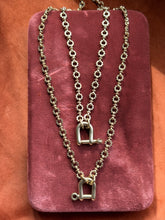 Load image into Gallery viewer, Brass Sundial Shackle Necklace
