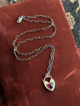 Load image into Gallery viewer, Garnet Heart Lock
