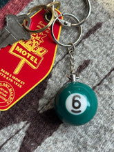 Load image into Gallery viewer, Vintage #6 Pool Ball Keychain
