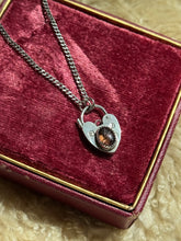Load image into Gallery viewer, Tourmaline Heart Lock Necklace
