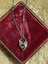 Load image into Gallery viewer, Tourmaline Heart Lock Necklace
